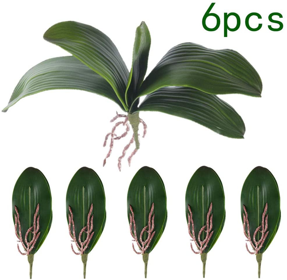 Orchid Phalaenopsis - 胡蝶蘭の葉 人工リアルルック ルーツ ラテックスタッチ プランツ グリーン