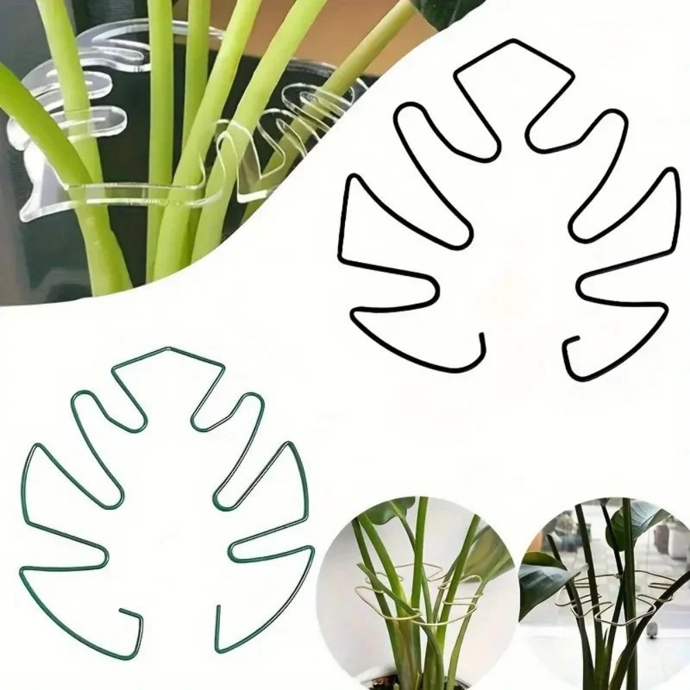 Variegated Monstera Node - 1個入り大型プラントスタンド、屋内植物用クリップ、鉄製フック、植木鉢の装飾、屋内および屋外のモンステラ植物の支えに最適
