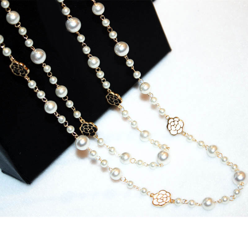女性のためのシミュレートされた真珠のネックレス,2層の花,収 - String Of Pearls Plant のレビューと価格