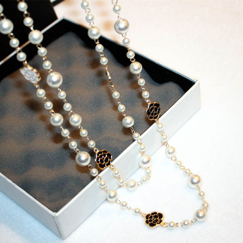 女性のためのシミュレートされた真珠のネックレス,2層の花,収 - String Of Pearls Plant のレビューと価格