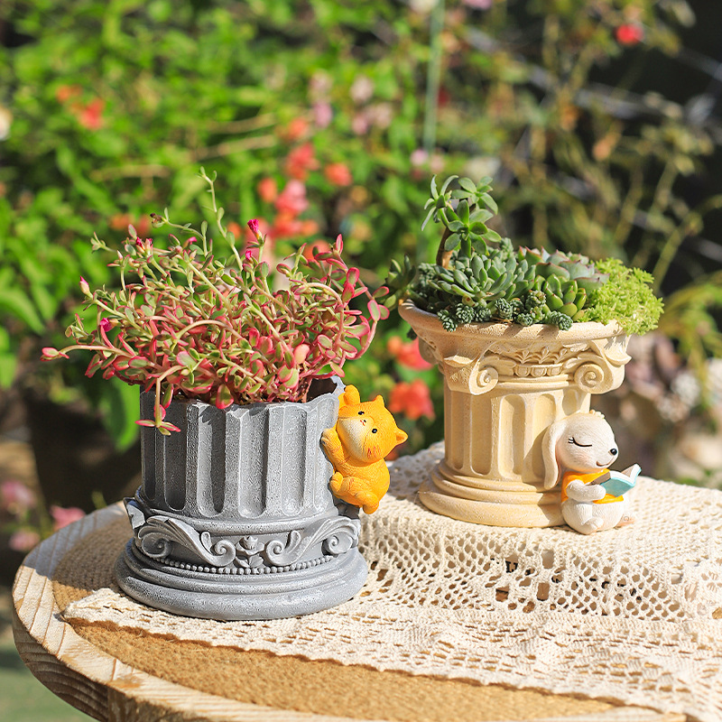 Roman Pillargreek列プランター、多肉植物用の - Snake Plant Ceramic のレビューと価格