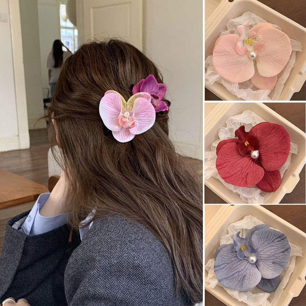 胡蝶蘭パールヘアクリップ蘭蝶ヘアクリップヘアアクセサリーヘア - Orchid Phalaenopsis のレビューと価格