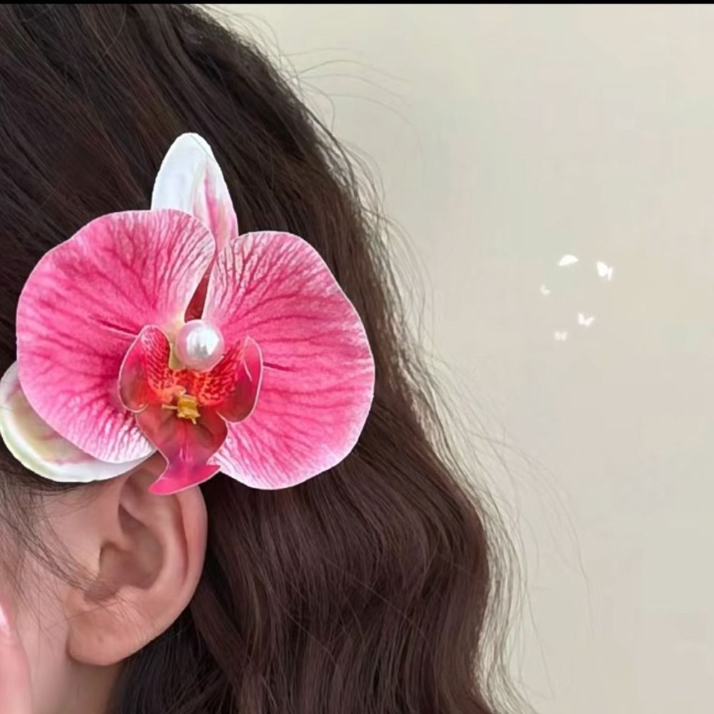 胡蝶蘭パールヘアクリップ蘭蝶ヘアクリップヘアアクセサリーヘア - Orchid Phalaenopsis のレビューと価格