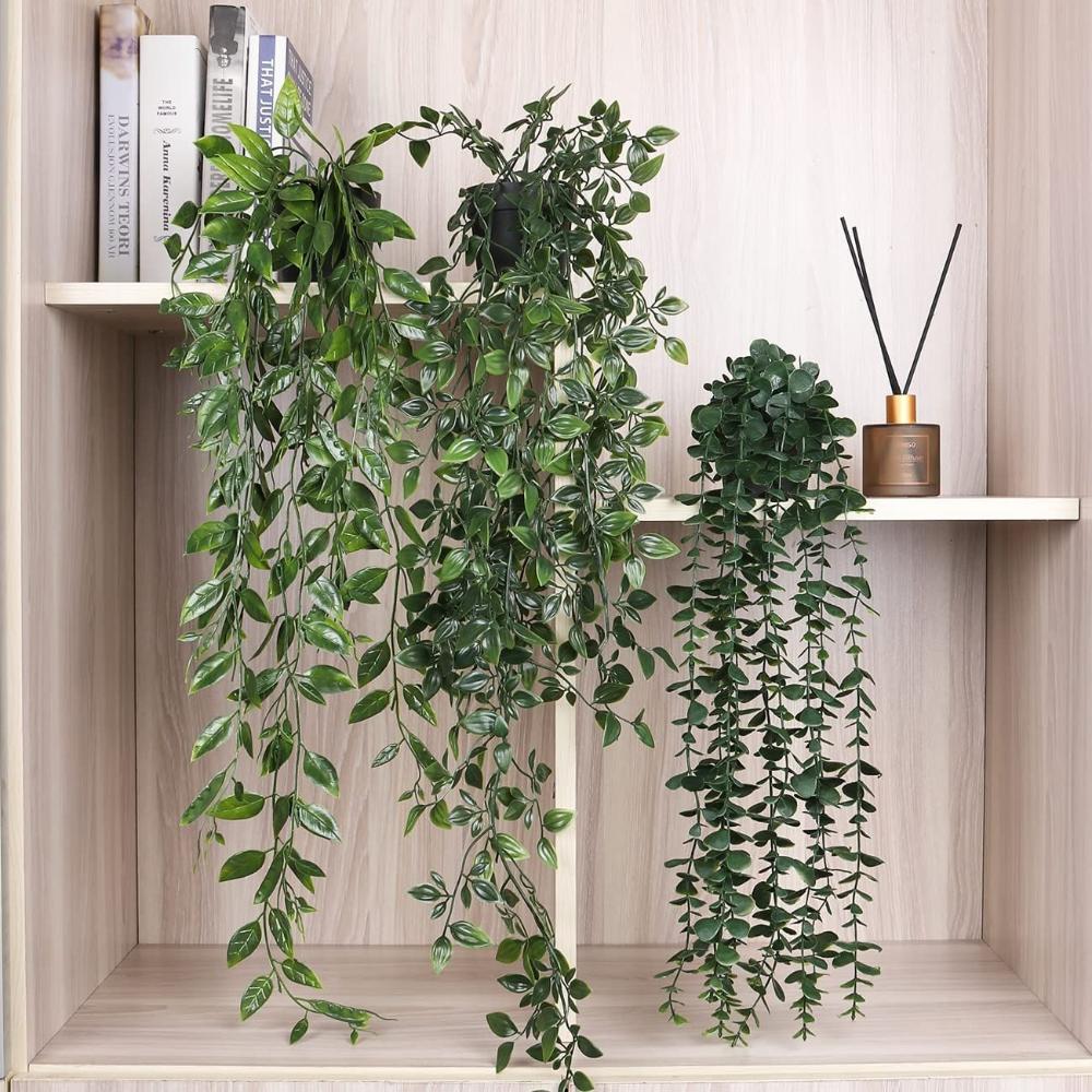 人工吊り下げ植物 ポット付き フェイクプラント 吊り下げつる - String Of Pearls Plant のレビューと価格