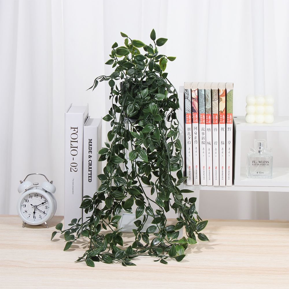 人工吊り下げ植物 ポット付き フェイクプラント 吊り下げつる - String Of Pearls Plant のレビューと価格