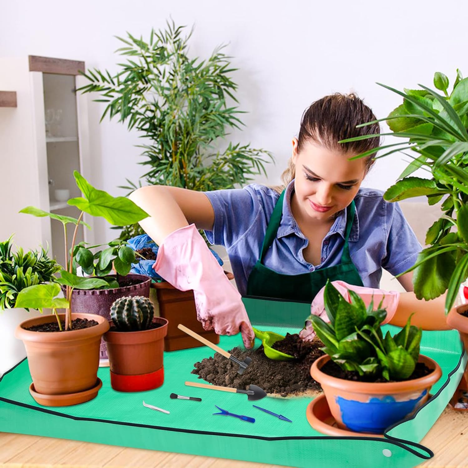 防水厚手のガーデンマット,土壌交換マット,ガーデニングツール - Snake Plant Ceramic のレビューと価格