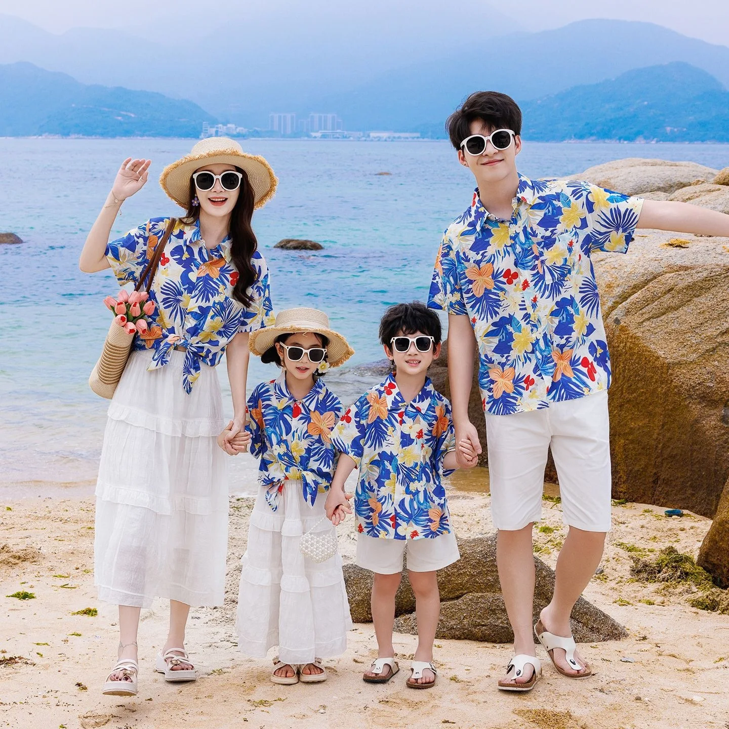 休暇用家族お揃い服セットママ娘シャツスカートカジュアルパパ息 - Parent Of Plant のレビューと価格