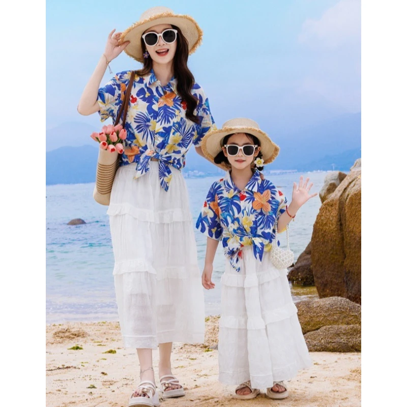 休暇用家族お揃い服セットママ娘シャツスカートカジュアルパパ息 - Parent Of Plant のレビューと価格