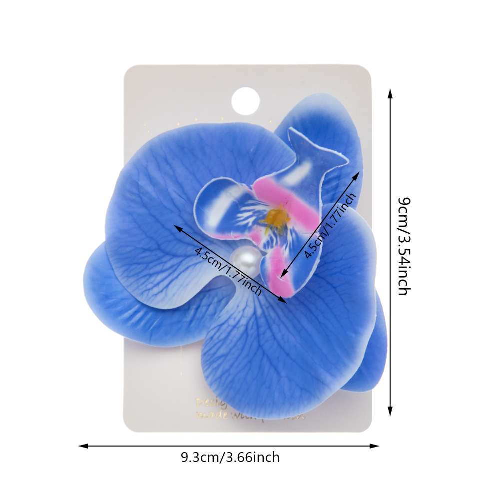 女性と女の子のための人工蘭の花の蝶のヘアクリップ、真珠のダッ - Orchid Phalaenopsis のレビューと価格