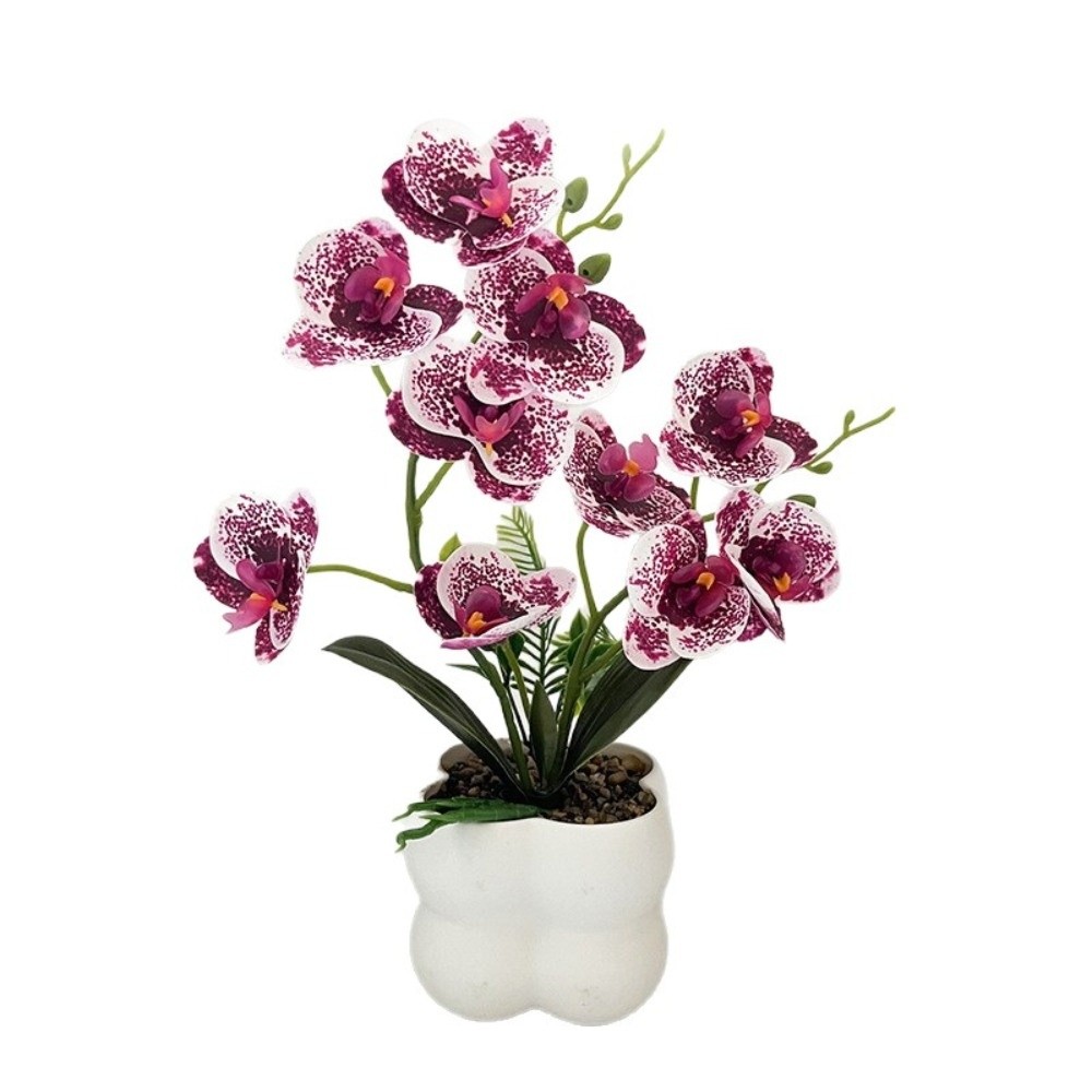 マルチブルームシミュレートバタフライオーキッドDIY造花人工 - Orchid Phalaenopsis のレビューと価格