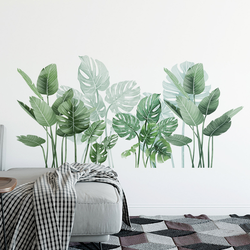 緑の葉の装飾ビニール製ウォールステッカー 壁装飾 寝室アクセ - Monstera Thai Constellation のレビューと価格