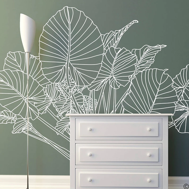 象の耳熱帯植物の壁のステッカー、リビングルームのための現代の - Monstera Thai Constellation のレビューと価格