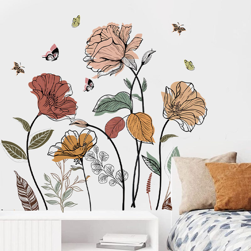 ボヘミアンフラワーウォールステッカー1セット、野花、草、果物 - Monstera Thai Constellation のレビューと価格