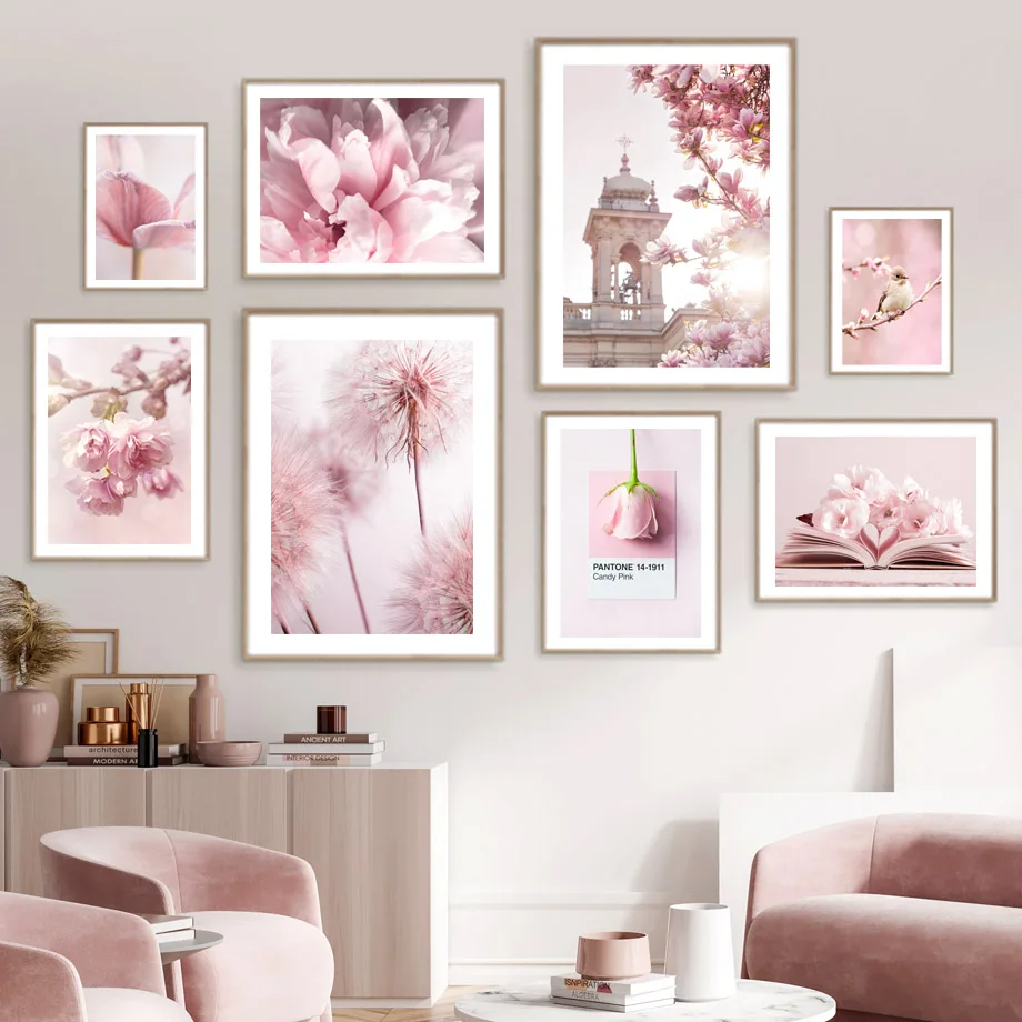 春ピンクローズ牡丹桜タンポポ蘭スズメ車の庭のポスター花壁アー - Orchid Phalaenopsis のレビューと価格